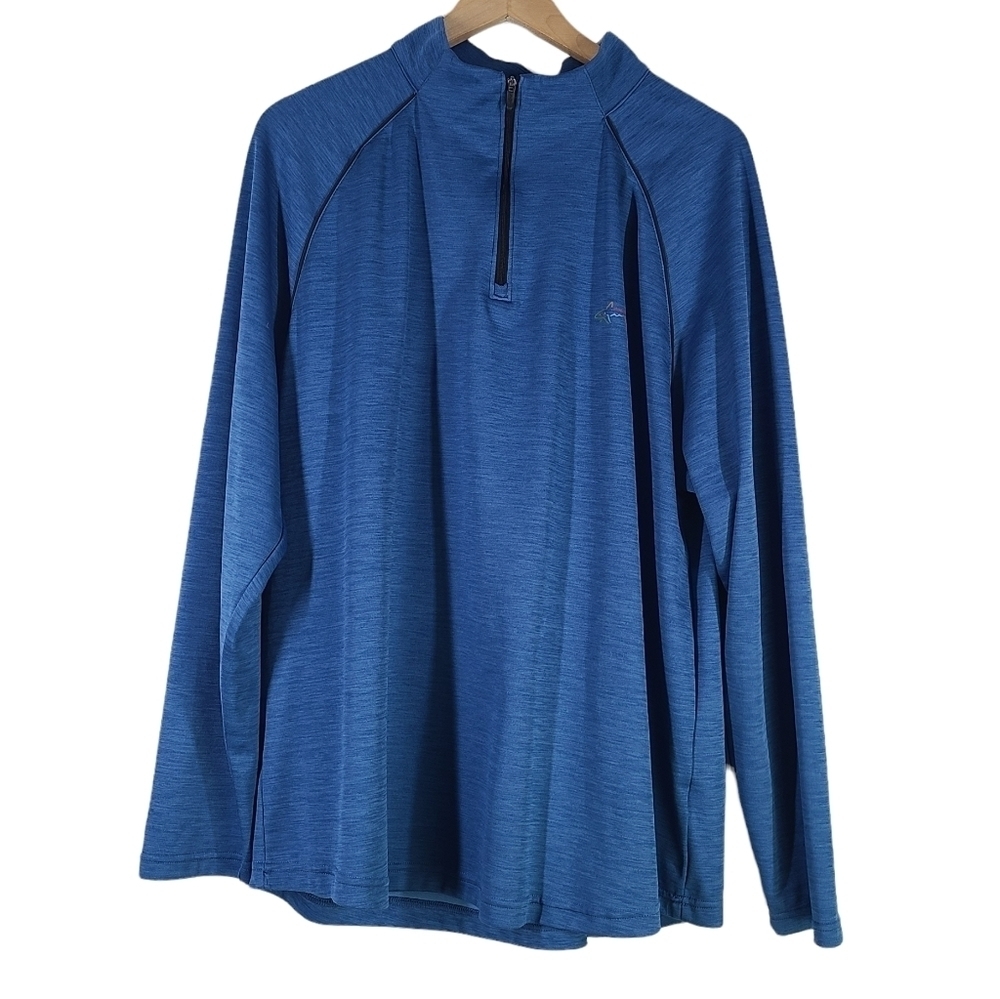 Greg Norman Mens XXL Blue Performance Stretch Quarter Zip Pullover Golf
